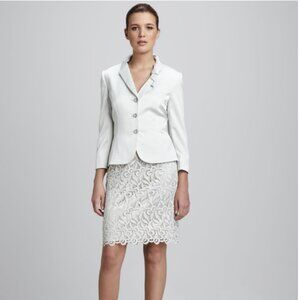 Tahari Gray Formal Suit Lace Sirt Size 8P  NWT